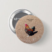 Gold Cockerel Rooster button 缶バッジ (正面&裏面)