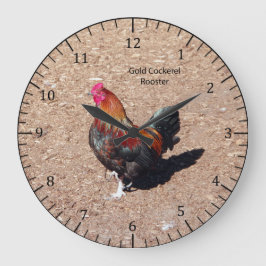 Gold Cockerel Rooster clock ラージ壁時計