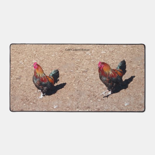 Gold Cockerel Rooster desk mat デスクマット (正面)