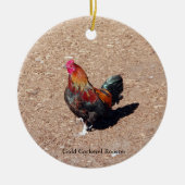 Gold Cockerel Rooster ornament セラミックオーナメント (正面)