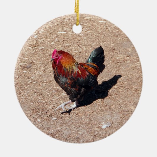 Gold Cockerel Rooster ornament セラミックオーナメント (裏面)