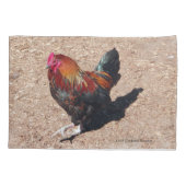 Gold Cockerel Rooster pillow case 枕カバー (裏面)