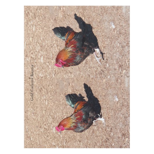 Gold Cockerel Rooster tablecloth テーブルクロス (正面)