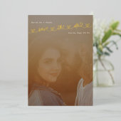 Gold College Sweet Hearts Photo Save The date 箔招待状 (立ち正面)