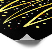 Gold Color Christmas Tree Design  ポスター (角)