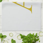 Gold Color Custom Monogram Initial Letter キッチンタオル (折り畳み)