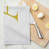 Gold Color Custom Monogram Initial Letter キッチンタオル (四つ折り)