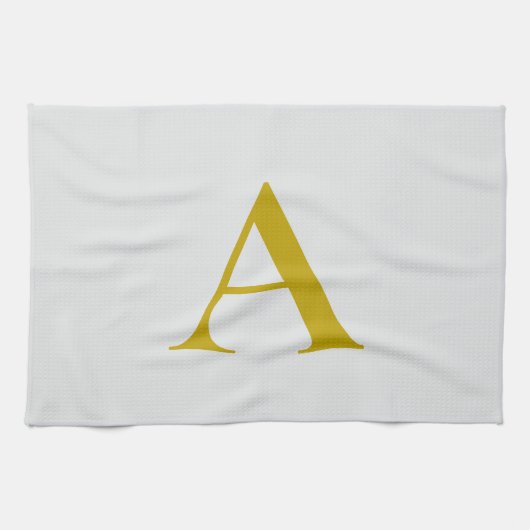Gold Color Custom Monogram Initial Letter キッチンタオル (横)