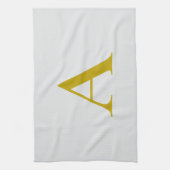 Gold Color Custom Monogram Initial Letter キッチンタオル (縦)