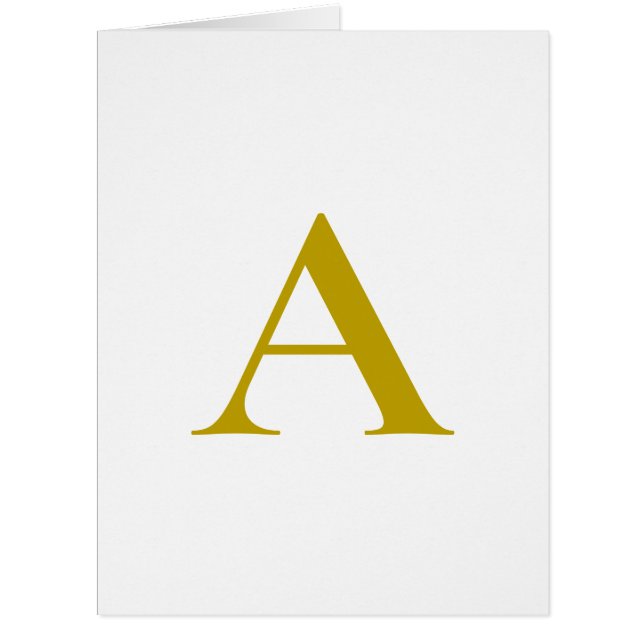 Gold Color Custom Monogram Initial Letter Card (正面)