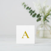Gold Color Custom Monogram Initial Letter Plain エンクロージャーカード (スタンド正面)