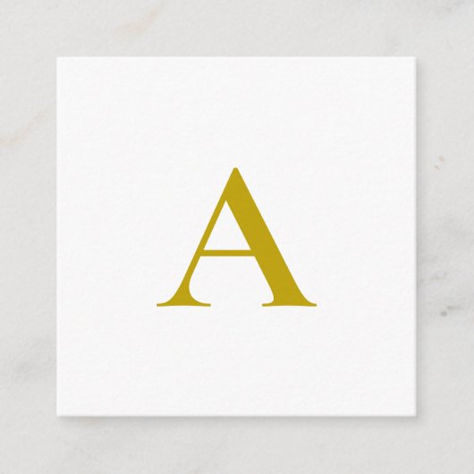 Gold Color Custom Monogram Initial Letter Plain エンクロージャーカード (正面)