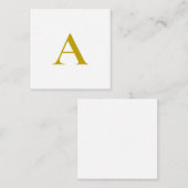 Gold Color Custom Monogram Initial Letter Plain エンクロージャーカード (正面/裏面)