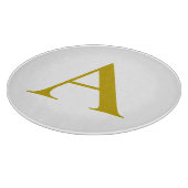 Gold Color Custom Monogram Initial Letter Plain カッティングボード (角)