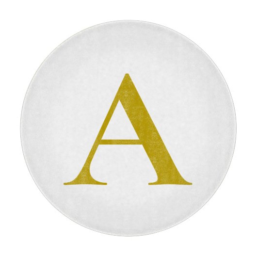 Gold Color Custom Monogram Initial Letter Plain カッティングボード (正面)