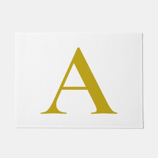 Gold Color Custom Monogram Initial Letter Plain ドアマット (正面)