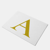 Gold Color Custom Monogram Initial Letter Plain ドアマット (アングル)