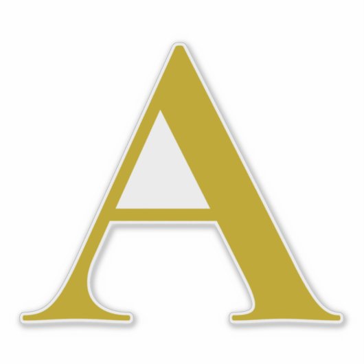 Gold Color Custom Monogram Initial Transparent シール (正面)