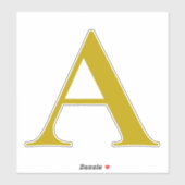 Gold Color Custom Monogram Initial Transparent シール (シート)