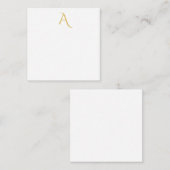 Gold Color Monogram Initial Professional White ノートカード (正面/裏面)