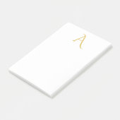 Gold Color Monogram Initial Professional White ポストイット (アングル)