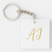 Gold Color Monogram Professional Classical Initial キーホルダー (正面)