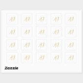 Gold Color Monogram Professional Classical Initial スクエアシール (シート)