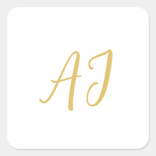 Gold Color Monogram Professional Classical Initial スクエアシール (正面)