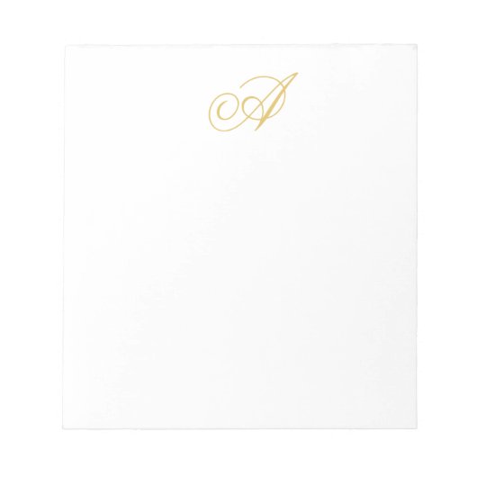 Gold Color Monogram Professional Classical Initial ノートパッド (正面)