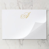 Gold Color Monogram Professional Classical Initial ペーパーパッド (折り畳み)