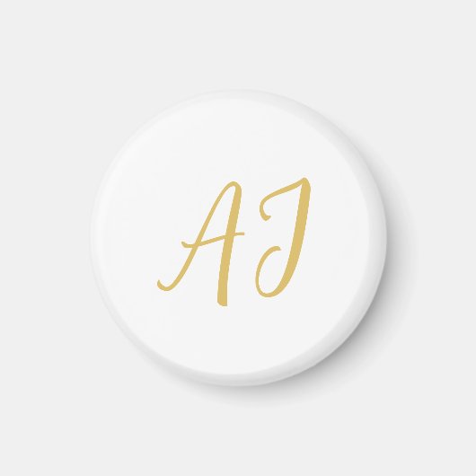 Gold Color Monogram Professional Classical Initial マグネット (正面)