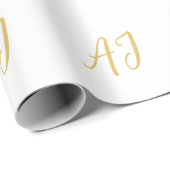 Gold Color Monogram Professional Classical Initial ラッピングペーパー (ロールコーナー)