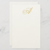 Gold Color Monogram Professional Classical Initial 便箋 (正面/裏面)