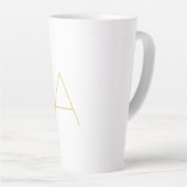 Gold Color Monogram Professional Custom カフェラテマグ (右アングル)