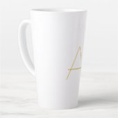 Gold Color Monogram Professional Custom カフェラテマグ (左アングル)