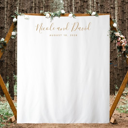 Gold Color Wedding Reception Decor Backdrop タペストリー