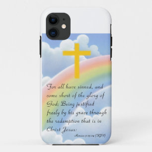 Gold_Coloredの十字のiPhoneの場合との神の愛 iPhone 11 ケース