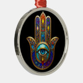 Gold Colorful Hamsa Turquoise Sapphire Third Eye  メタルオーナメント (右)