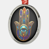 Gold Colorful Hamsa Turquoise Sapphire Third Eye  メタルオーナメント (左)