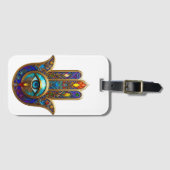 Gold Colorful Hamsa Turquoise Sapphire Third Eye  ラゲッジタグ (正面横)