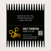 Gold Comb | Hair Stylist | QR Code 名刺 (外部フラット)