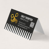 Gold Comb | Hair Stylist | QR Code 名刺 (正面)