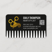 Gold Comb | Hair Stylist | QR Code 名刺 (正面)