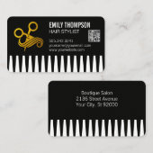 Gold Comb | Hair Stylist | QR Code 名刺 (正面/裏面)