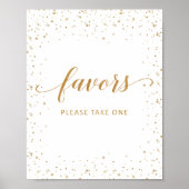 Gold Confetti Anniversary Favors Sign - GAC192 ポスター (正面)