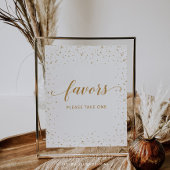 Gold Confetti Anniversary Favors Sign - GAC192 ポスター