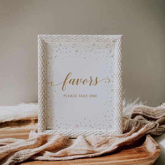 Gold Confetti Anniversary Favors Sign - GAC192 ポスター