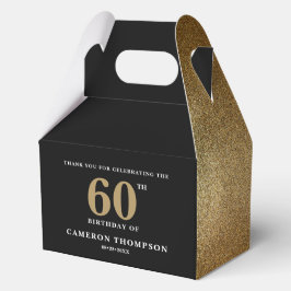 Gold Confetti Black 60th birthday Personalized フェイバーボックス