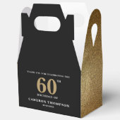 Gold Confetti Black 60th birthday Personalized フェイバーボックス (見開き)
