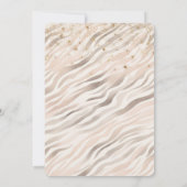 Gold Confetti Blush Pink Zebra Baby Shower 招待状 (裏面)